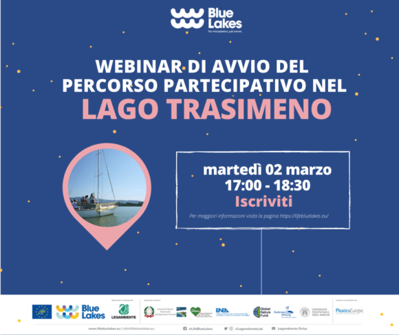 BLUE LAKES: il webinar d’avvio per la costruzione partecipata della Carta del Lago Trasimeno sulle microplastiche