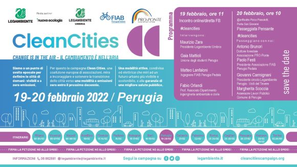 La campagna nazionale di Legambiente Clean Cities fa tappa a Perugia